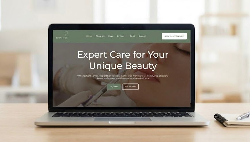 MedSculpt Clinic homepage on a desktop screen